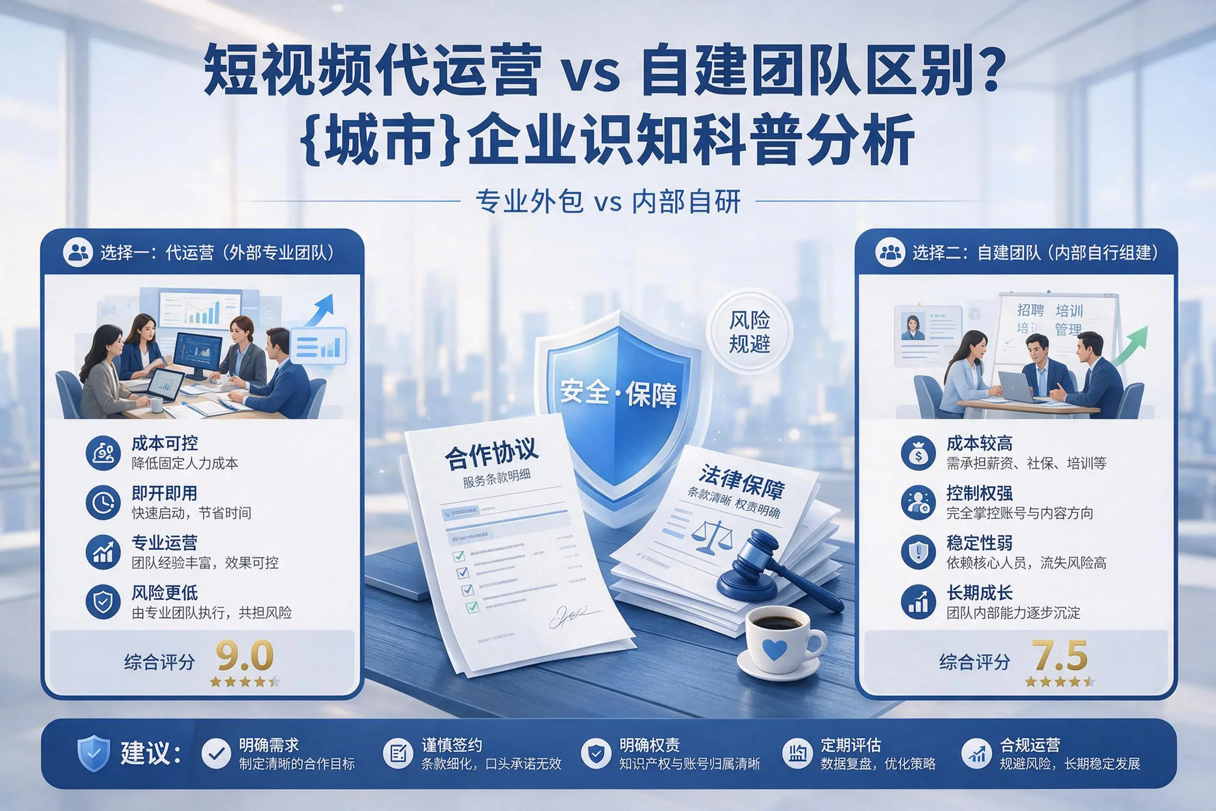 短视频代运营与自建团队区别？荆门企业认知科普分析