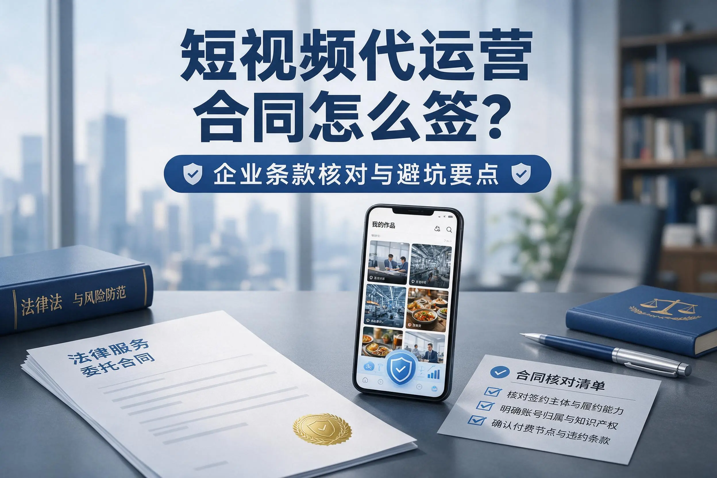 短视频代运营合同怎么签?荆门企业条款核对与避坑要点