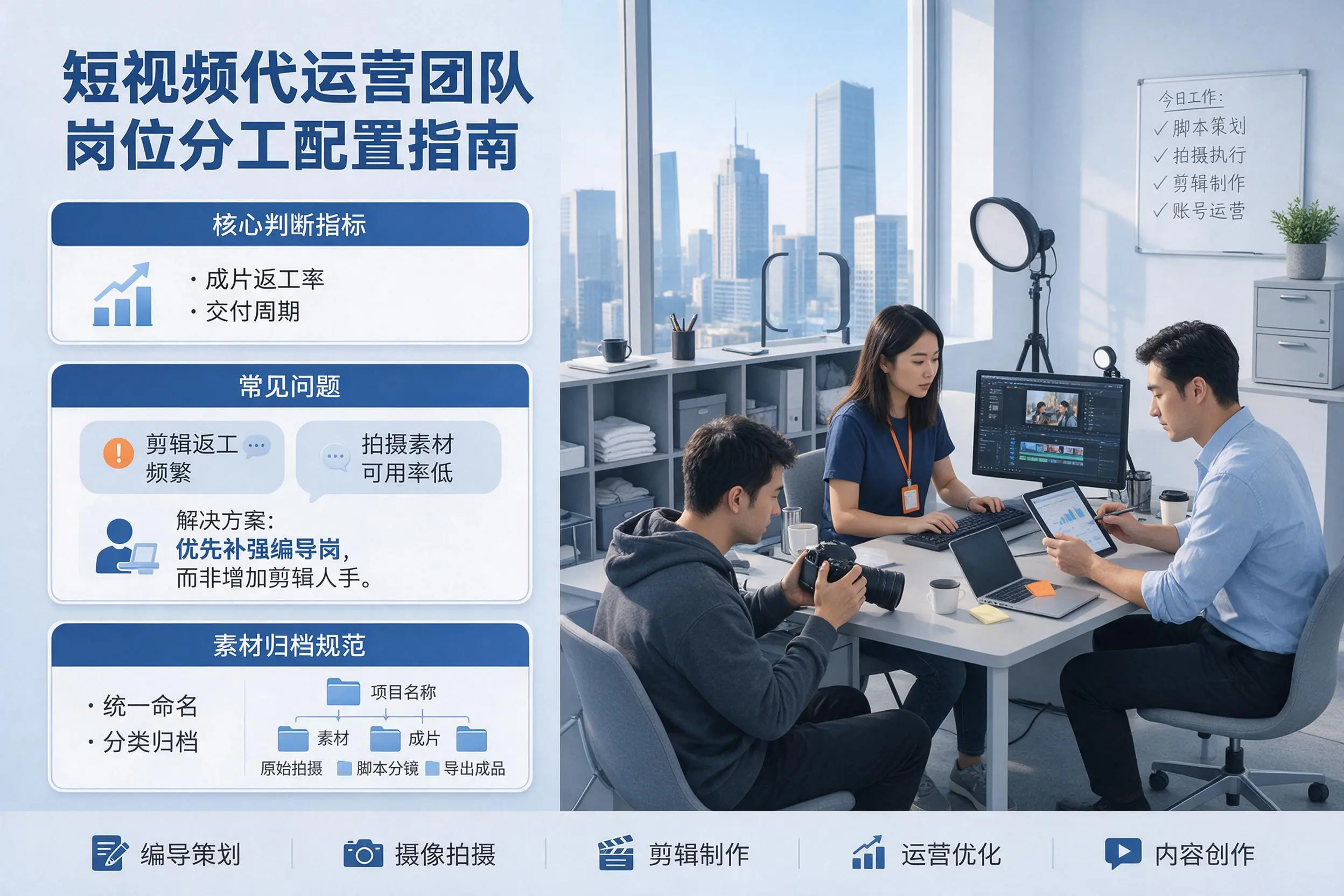 短视频代运营团队如何配置?荆门企业岗位分工科普说明
