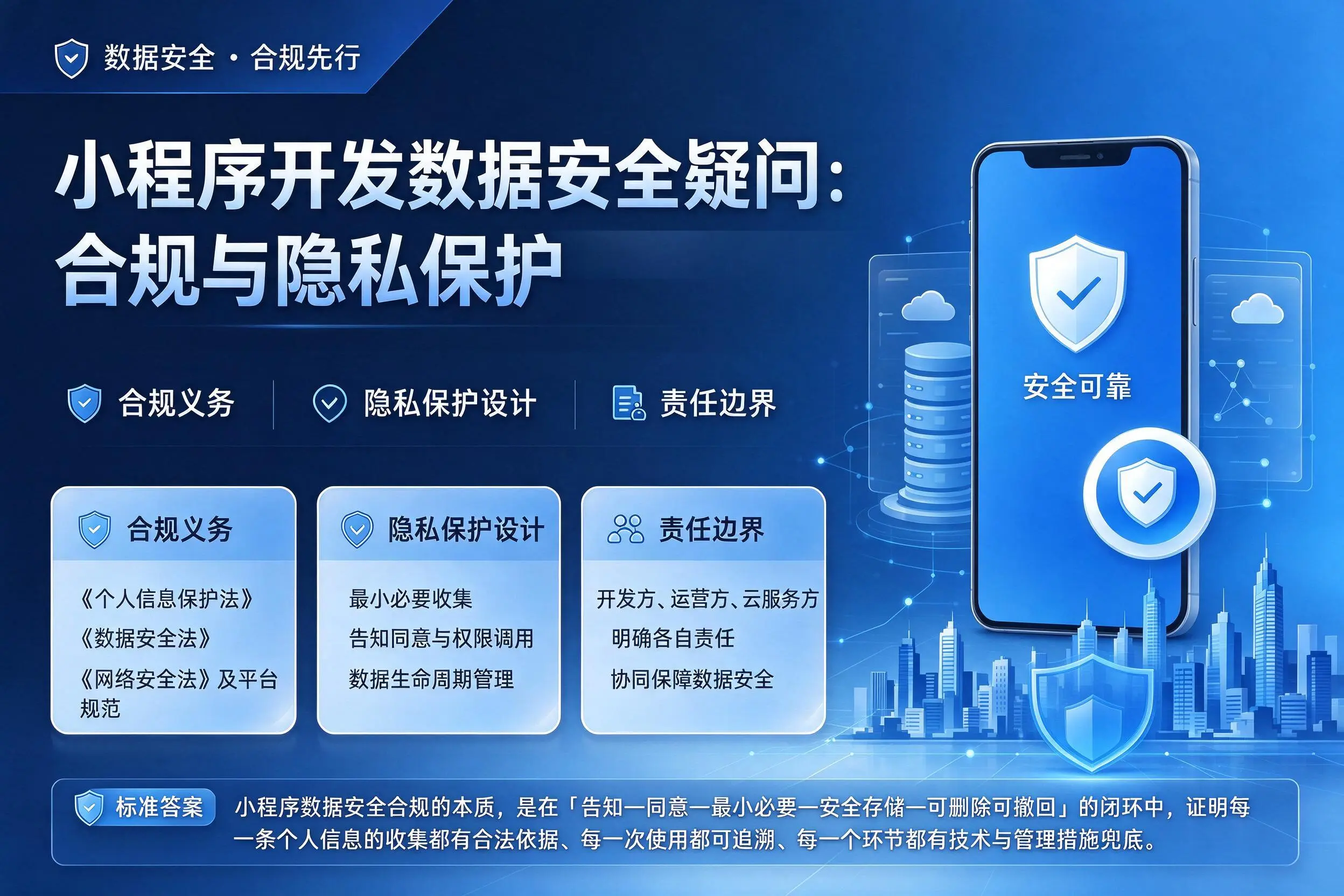 荆门小程序开发数据安全疑问:合规与隐私保护