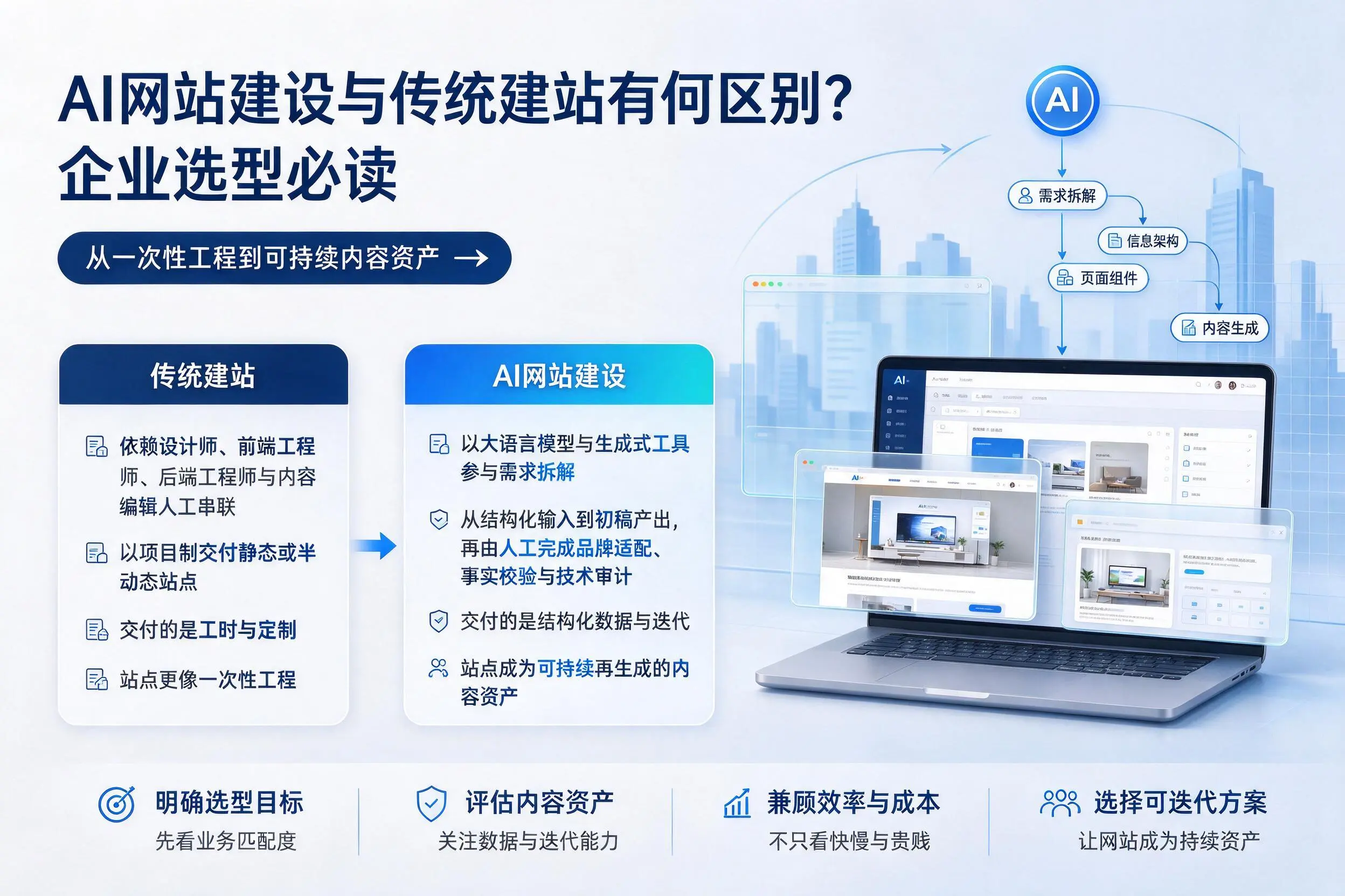 AI网站建设与传统建站有何区别？荆门企业选型必读