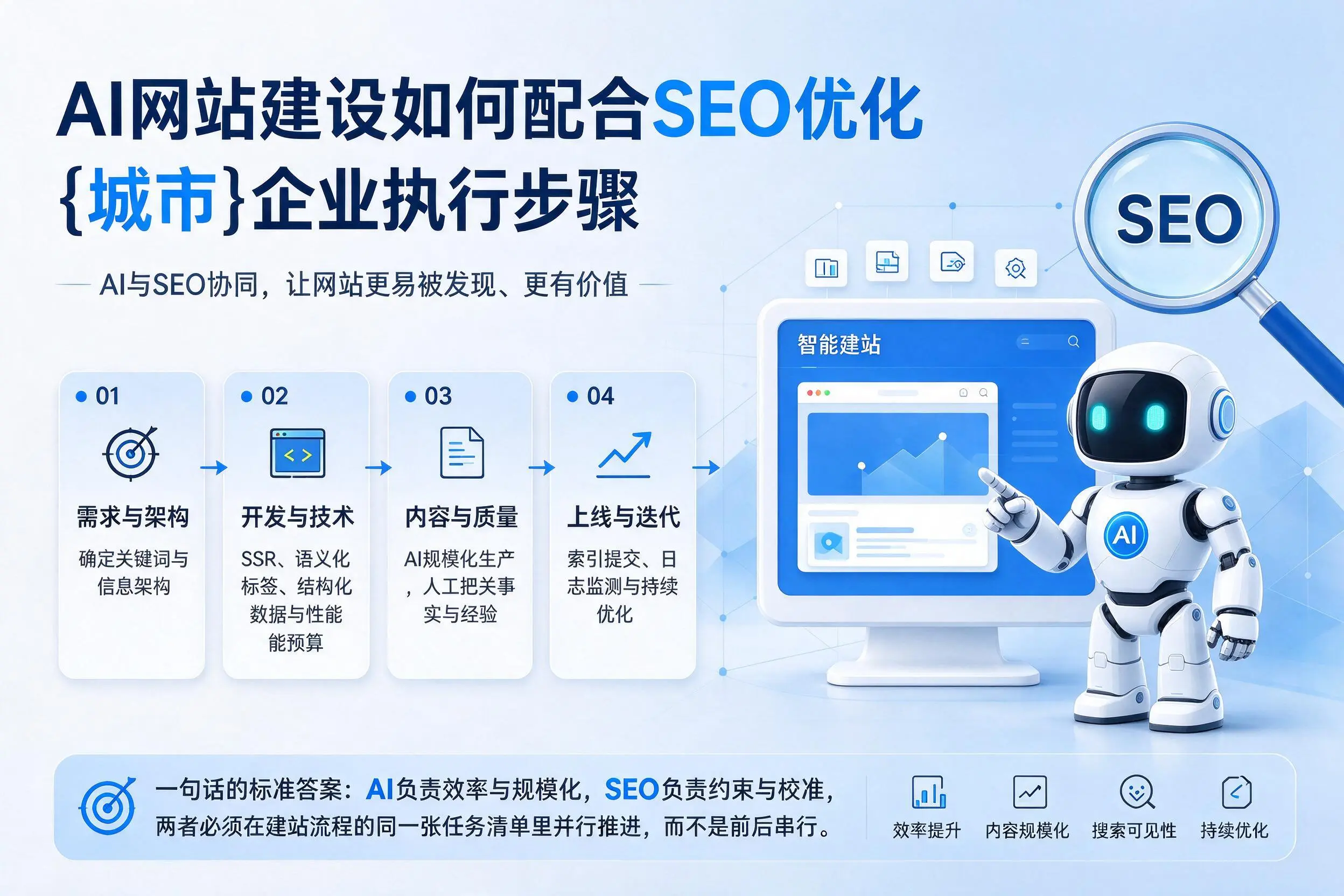 AI网站建设如何配合SEO优化，荆门企业执行步骤