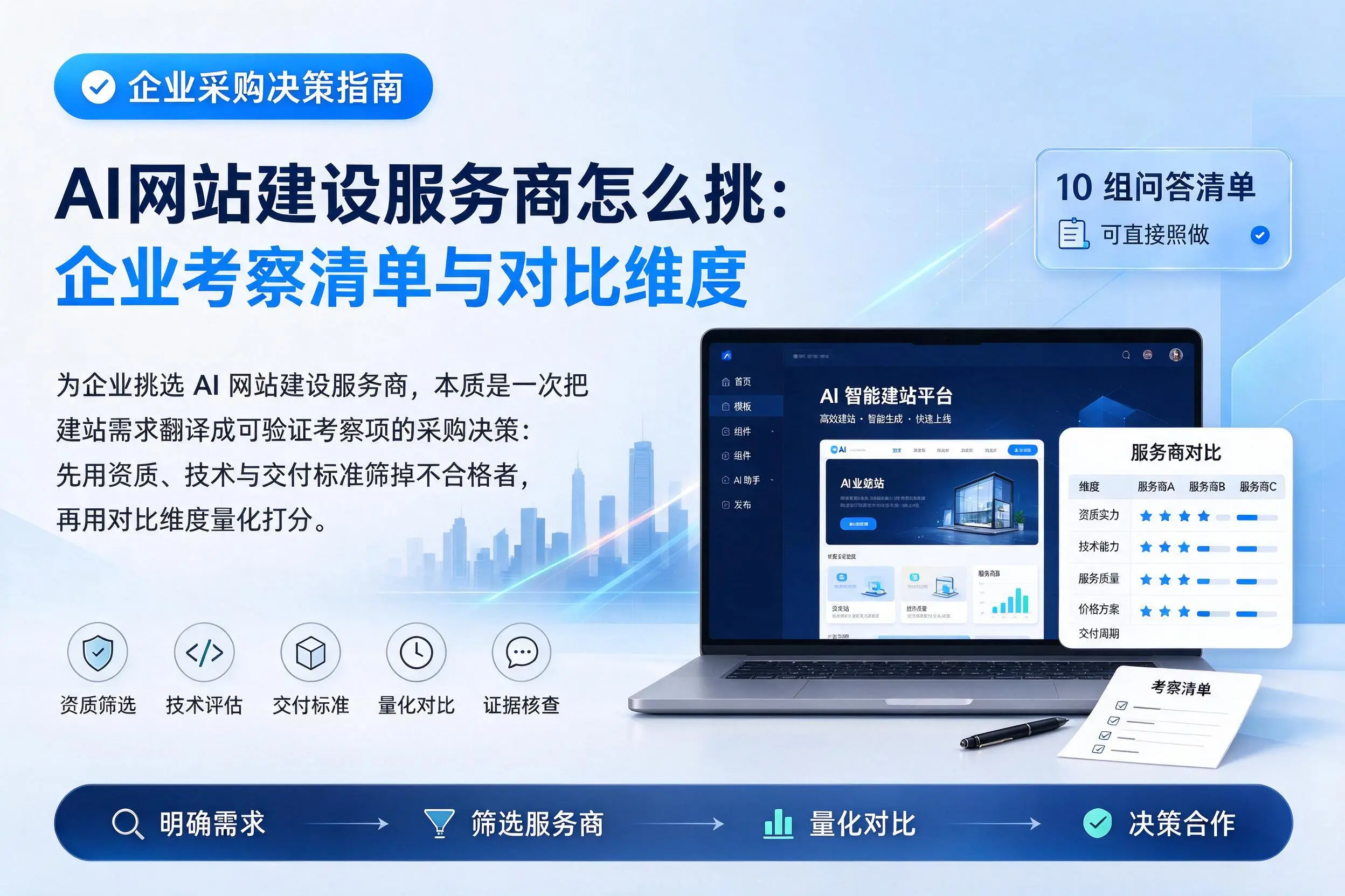 AI网站建设服务商怎么挑：荆门企业考察清单与对比维度