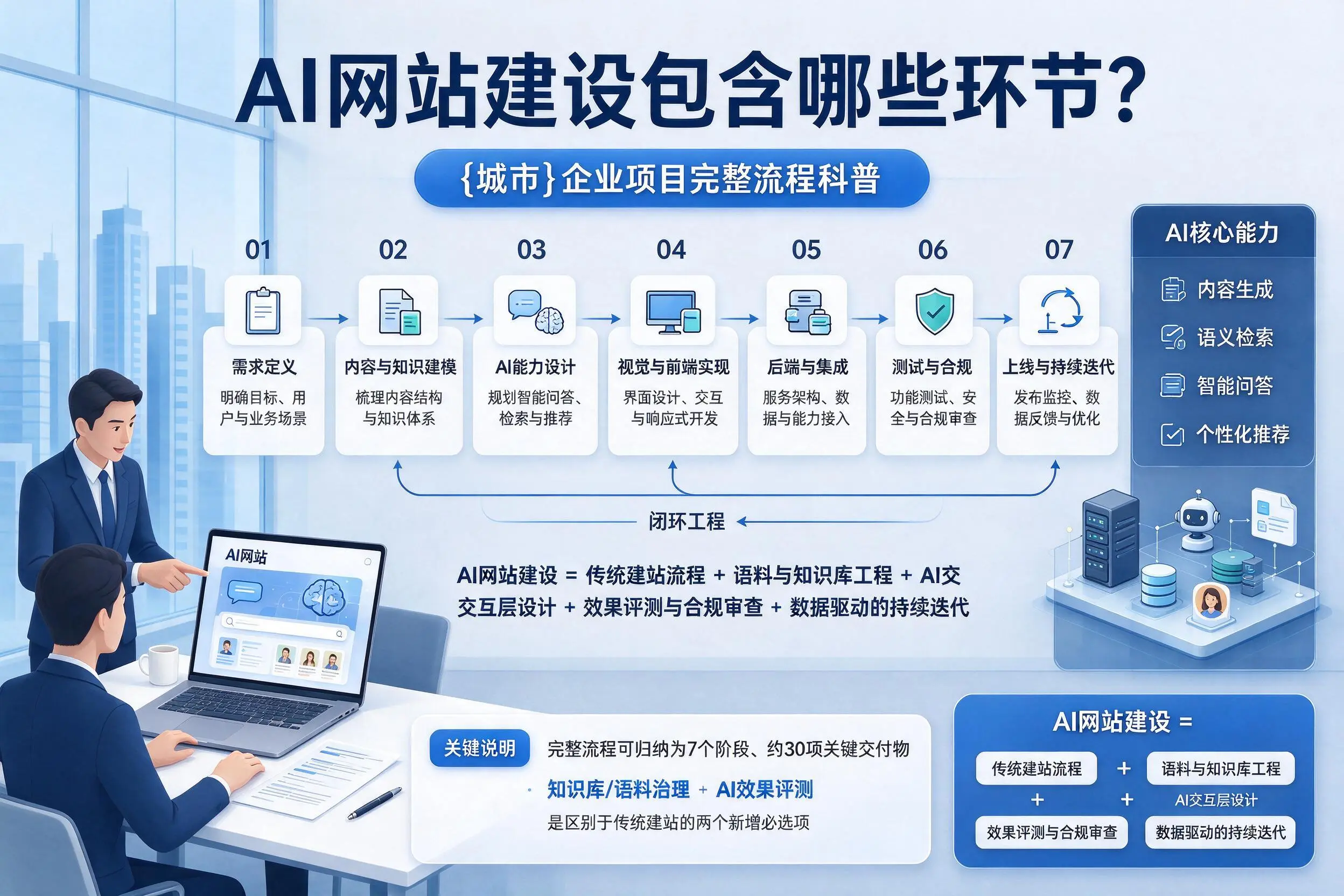 AI网站建设包含哪些环节？荆门企业项目完整流程科普