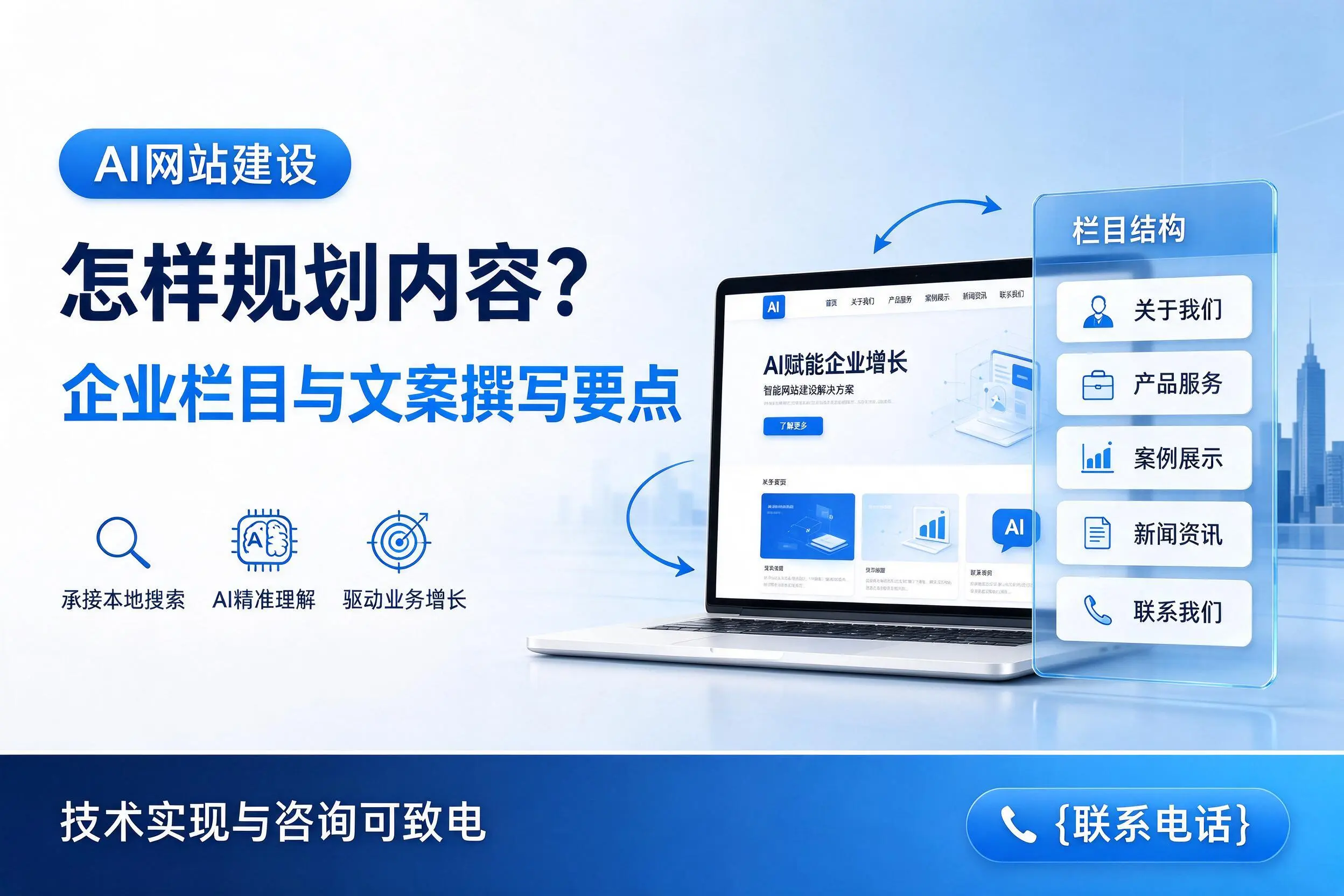 AI网站建设怎样规划内容？荆门企业栏目与文案撰写要点